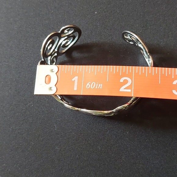 Solid sterling silver scrollwork cuff, small QVC - Picture 6 of 7